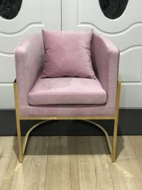 FEMME - Pink Suede Chair - Image 2