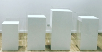 white plinths