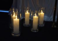 Hurricane Vase & Candles (Led Lit) (Copy)