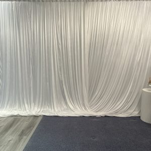 white drapes