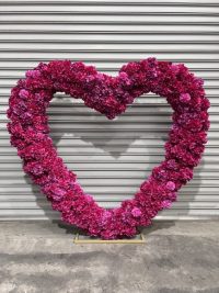 FUSCHIA PINK FLOWER HEART - Image 3